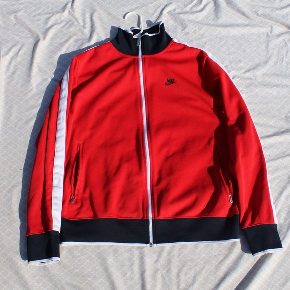 nike jacket red and white